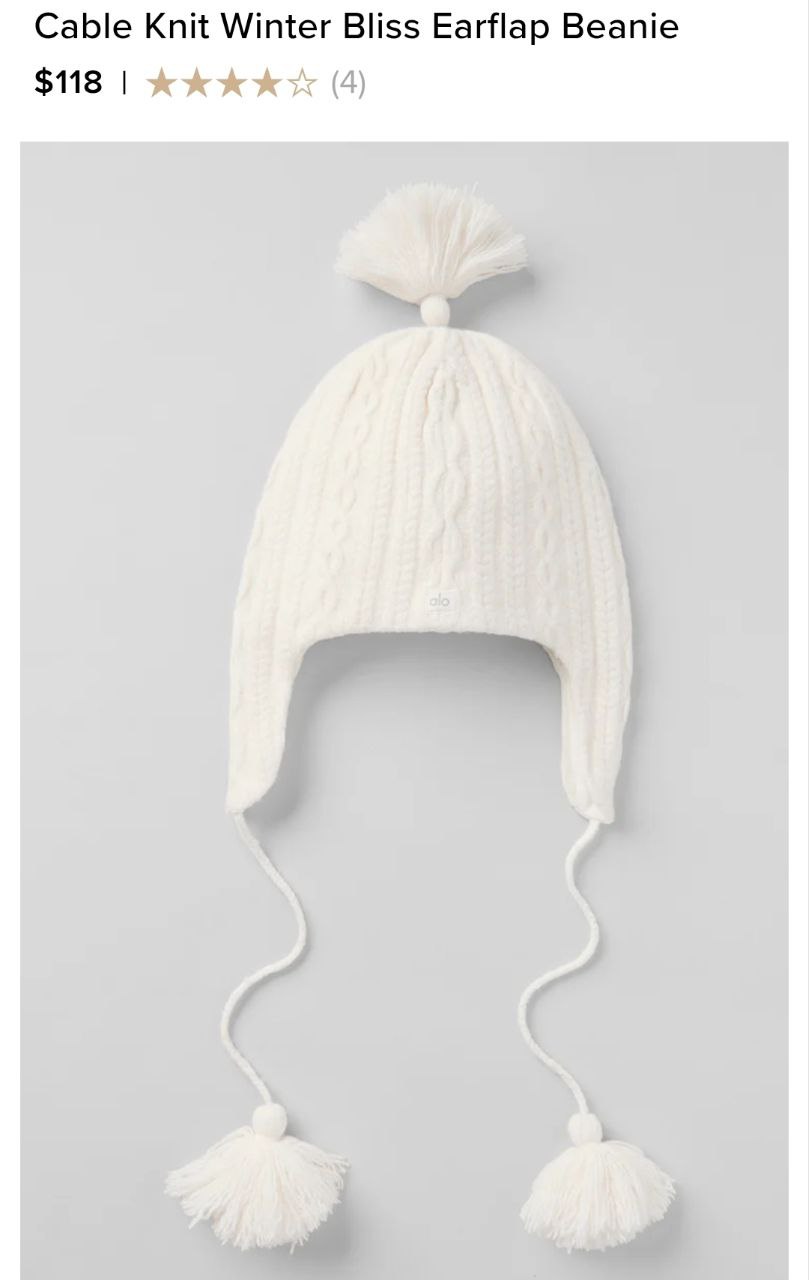 Cable Knit Winter Bliss Earflap Beanie