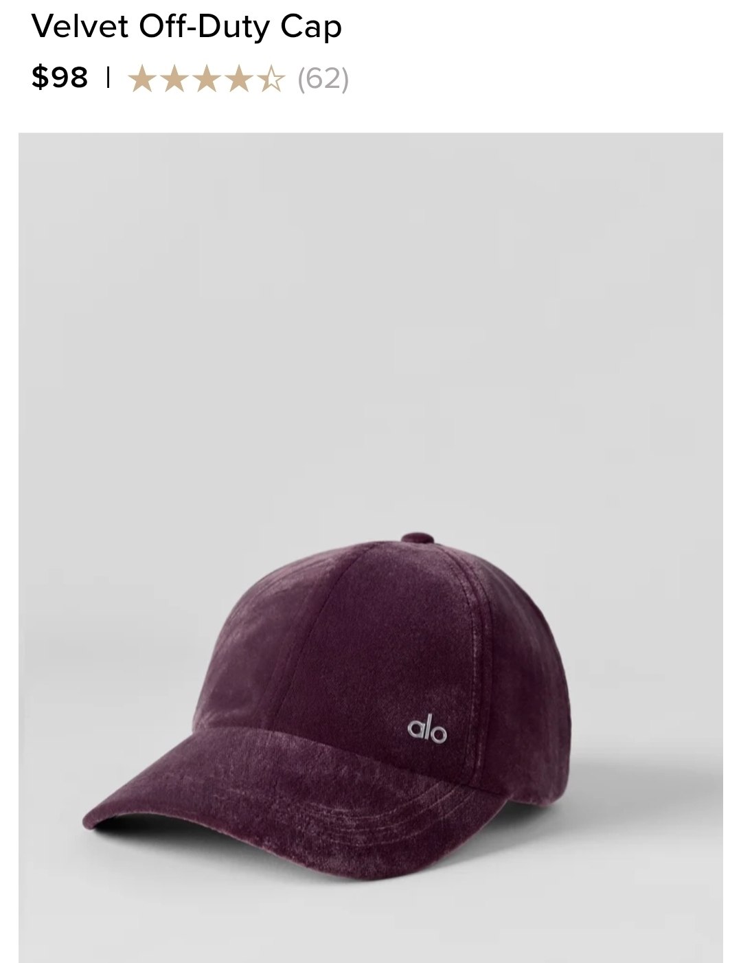 Velvet Off-Duty Cap