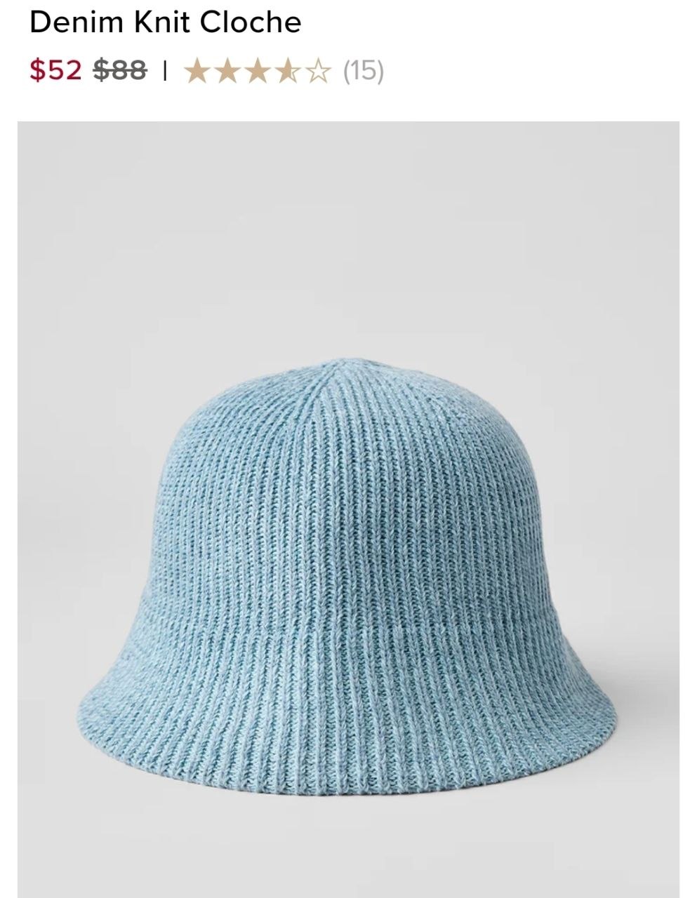 Denim Knit Cloche