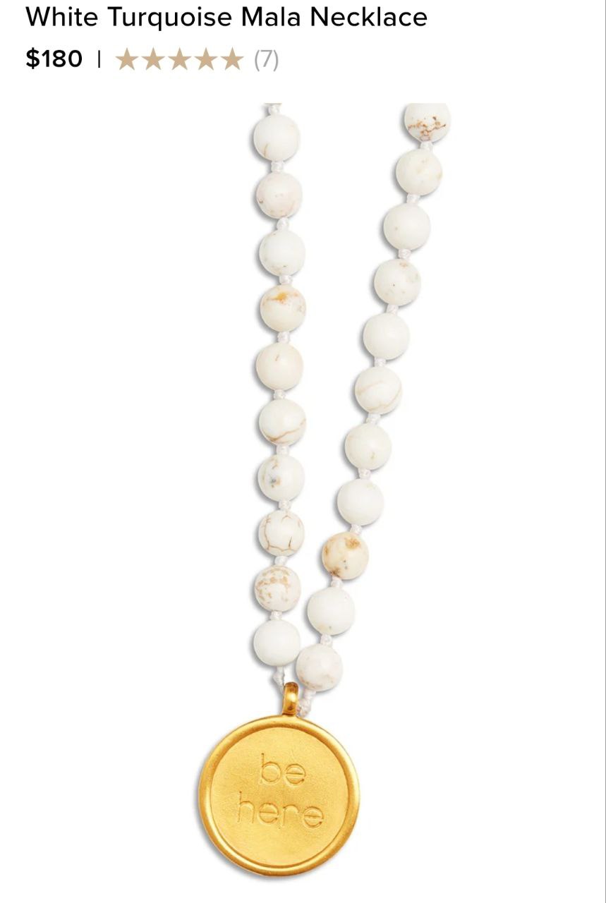 White Turquoise Mala Necklace