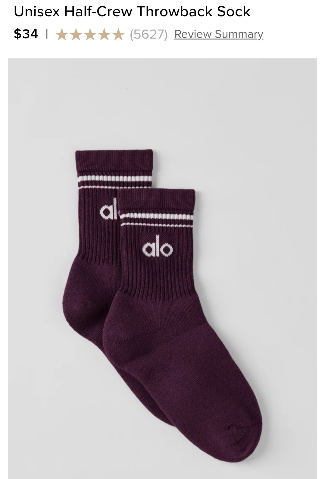 Unisex Half-Crew Throwback Sock