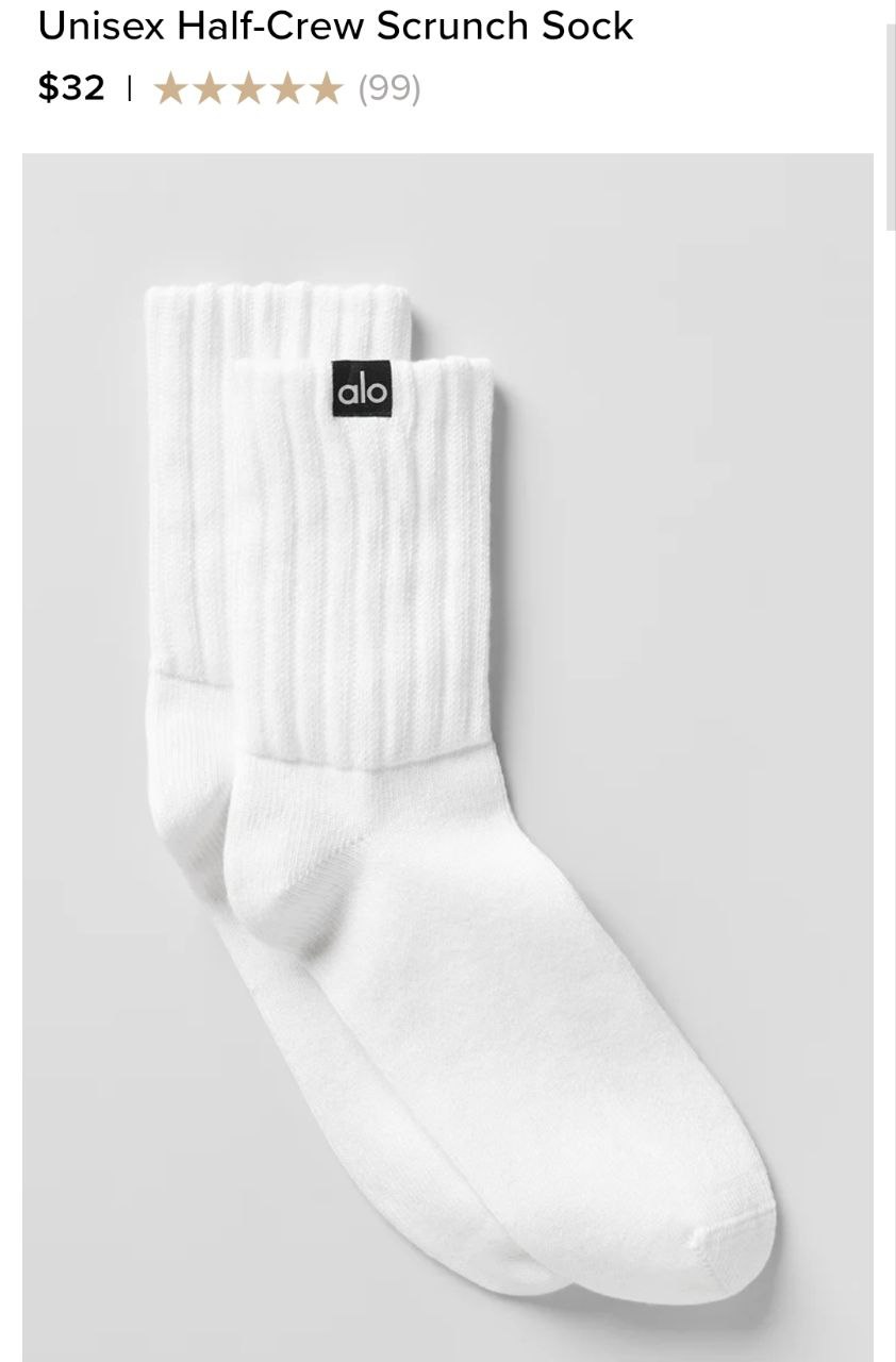 Unisex Half-Crew Scrunch Sock