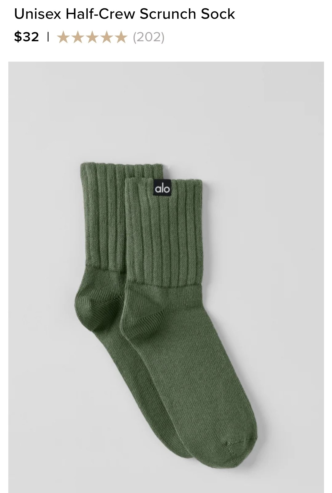 Unisex Half-Crew Scrunch Sock