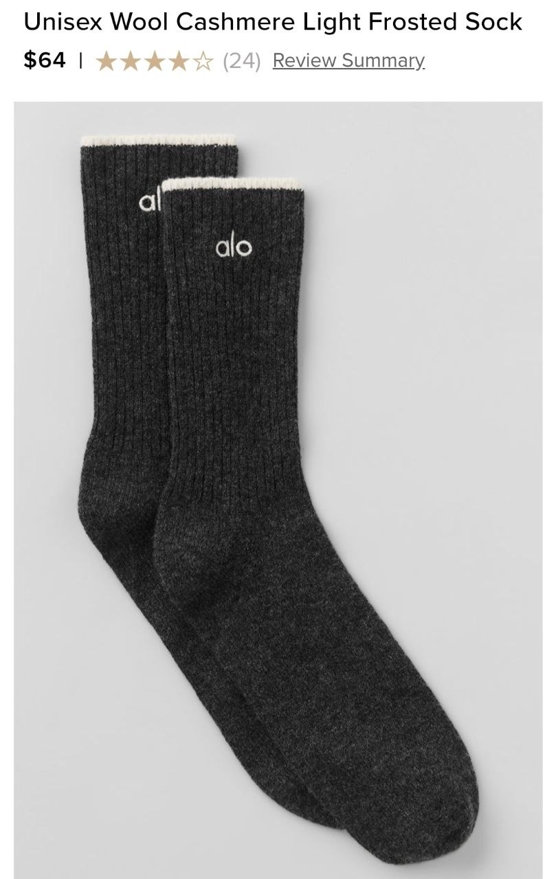 Unisex Wool Cashmere Light Frosted Sock