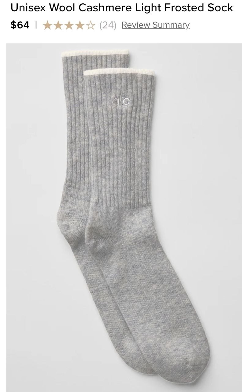 Unisex Wool Cashmere Light Frosted Sock
