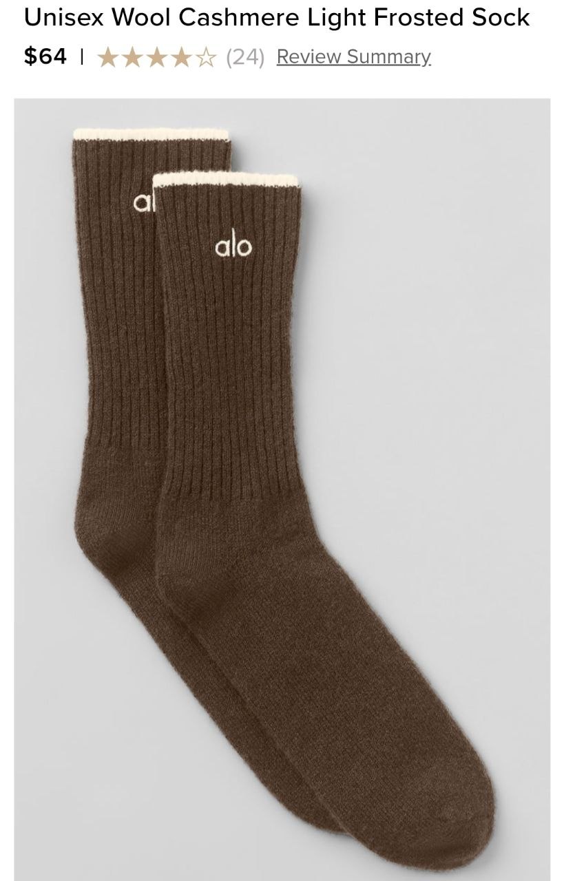Unisex Wool Cashmere Light Frosted Sock