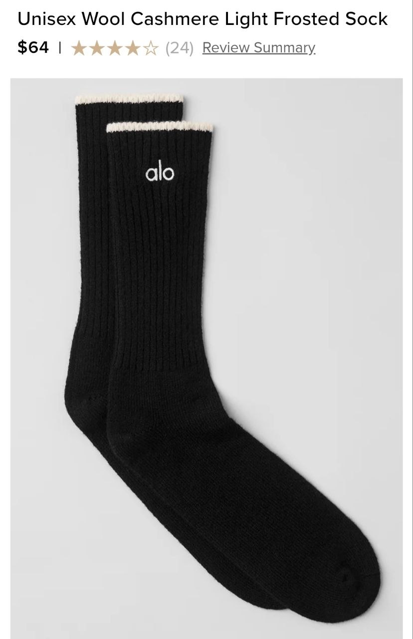 Unisex Wool Cashmere Light Frosted Sock