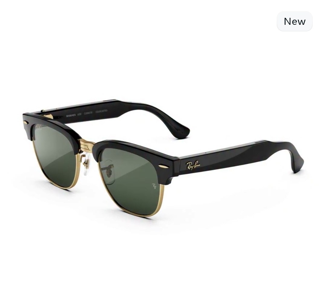 Clubmaster (Audio) - Frame color (Shiny Black on Gold), Lens color (Transitions Graphite Green)