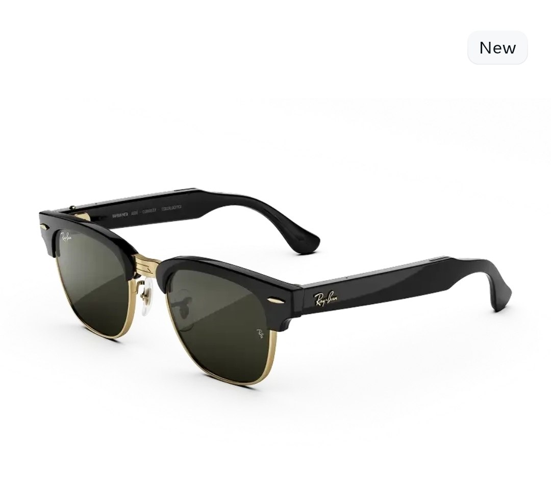 Clubmaster (Audio) - Frame color (Shiny Black on Gold), Lens color (Green)