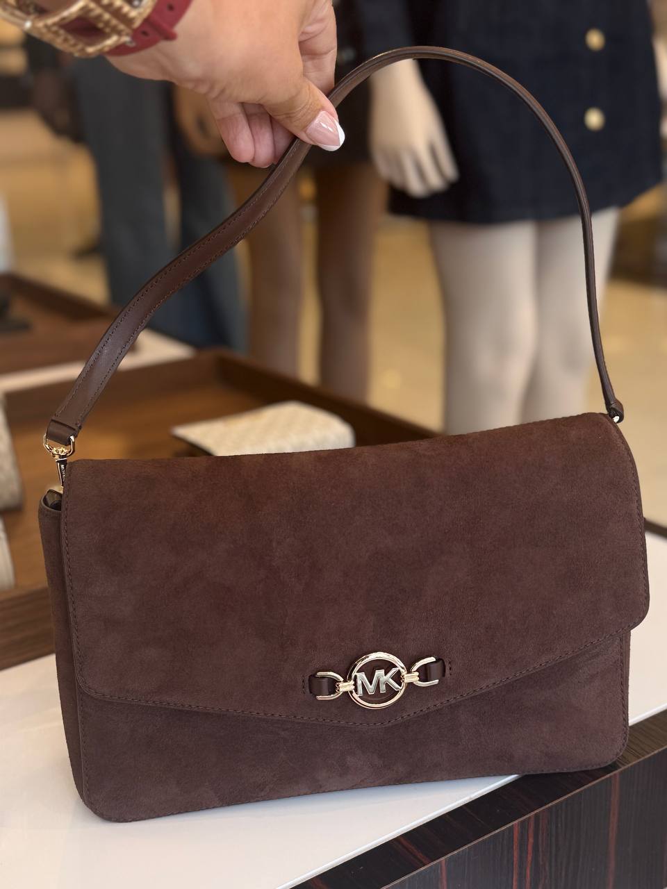 KACEY LG  SHLDR LEATHER com alça crossbody