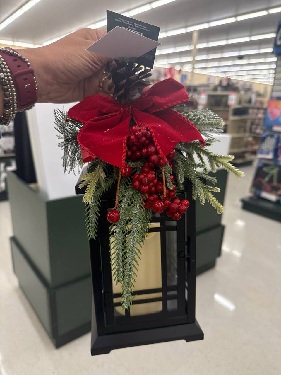 decoração    Lanterna com vela a pilha