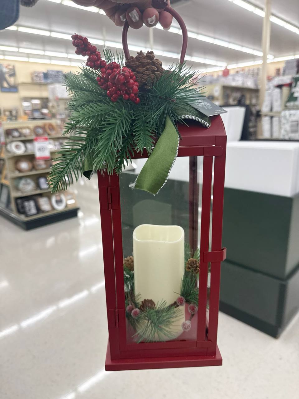 decoração    Lanterna com vela a pilha