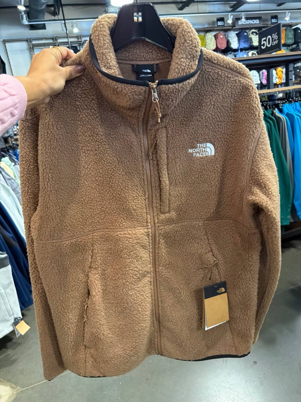 jaqueta de fleece de pelo alto