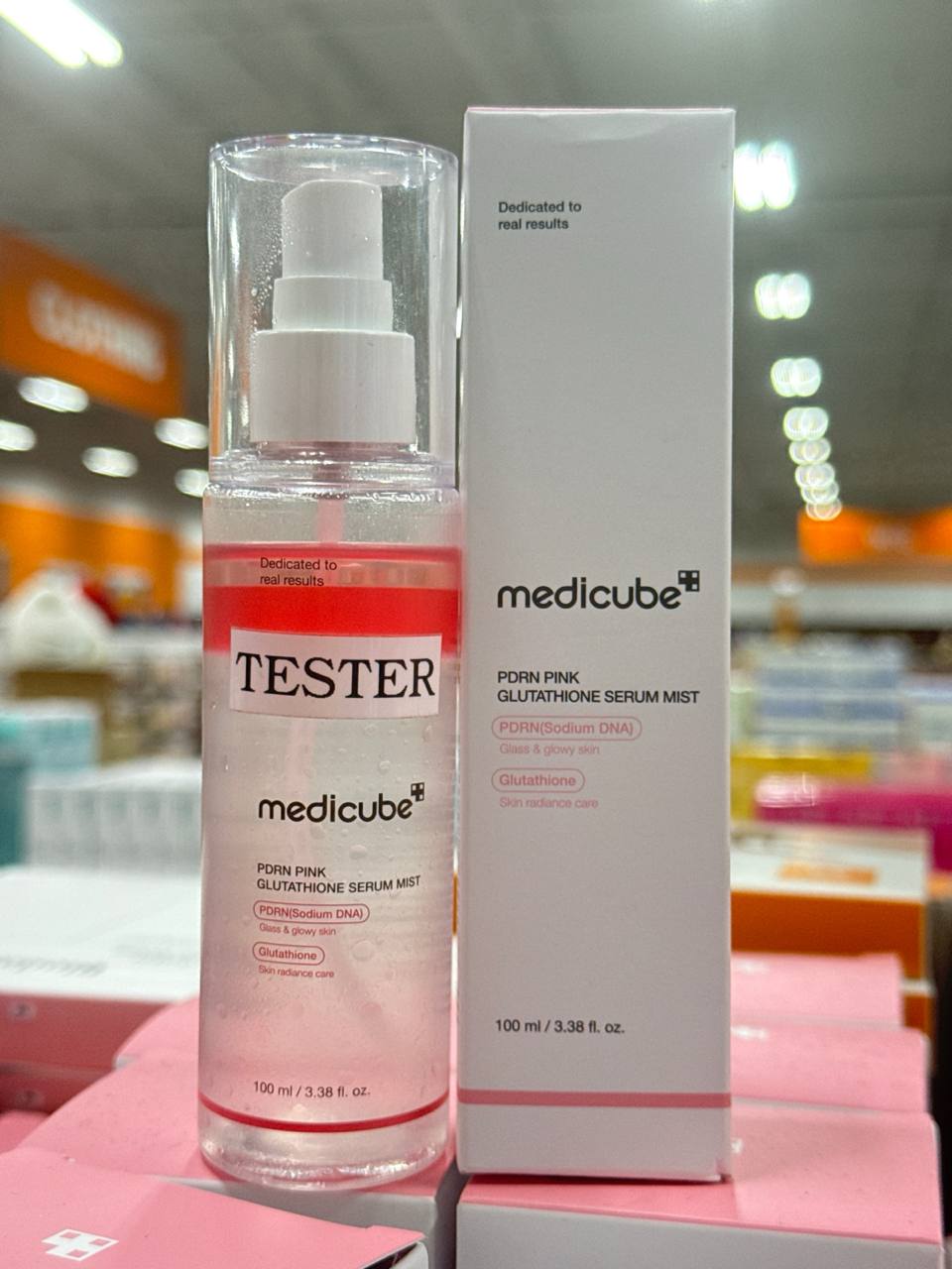 PDRN Pink Glutathione Serum Mist (Frasco de Spray) utilizam o ingrediente PDRN (DNA de salmão) focado em regeneração, elasticidade e luminosidade