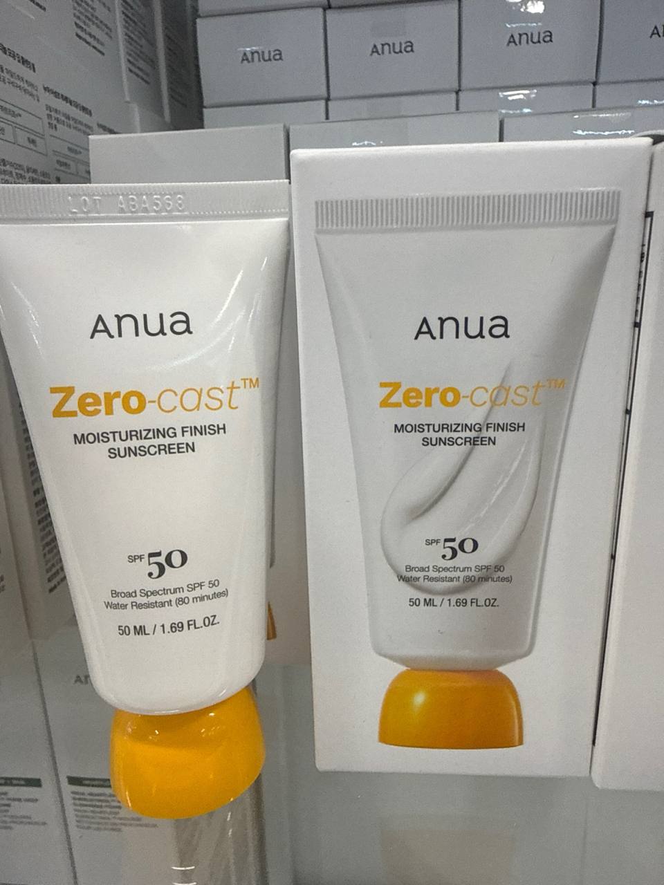 Anua Zero-Cast Moisturizing Finish Sunscreen,SPF 50, Glow Natural Sunscreen,No White Cast, Hyaluronic Acid, Niacinamide Sun Block For face,Oil-Free, Oxybenzone Free, Travel Essential (50ml/1.69fl.oz)