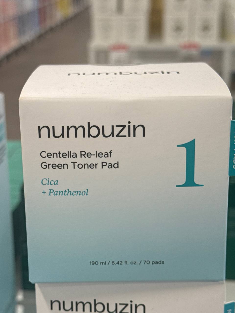 numbuzin 1 Centella Re-leaf green toner pad