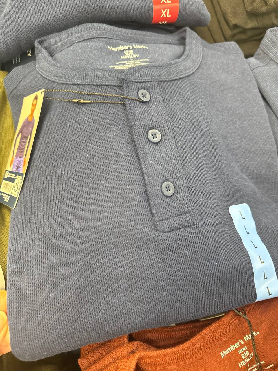   camiseta  manga  longa  member’s Mark Rib Henley