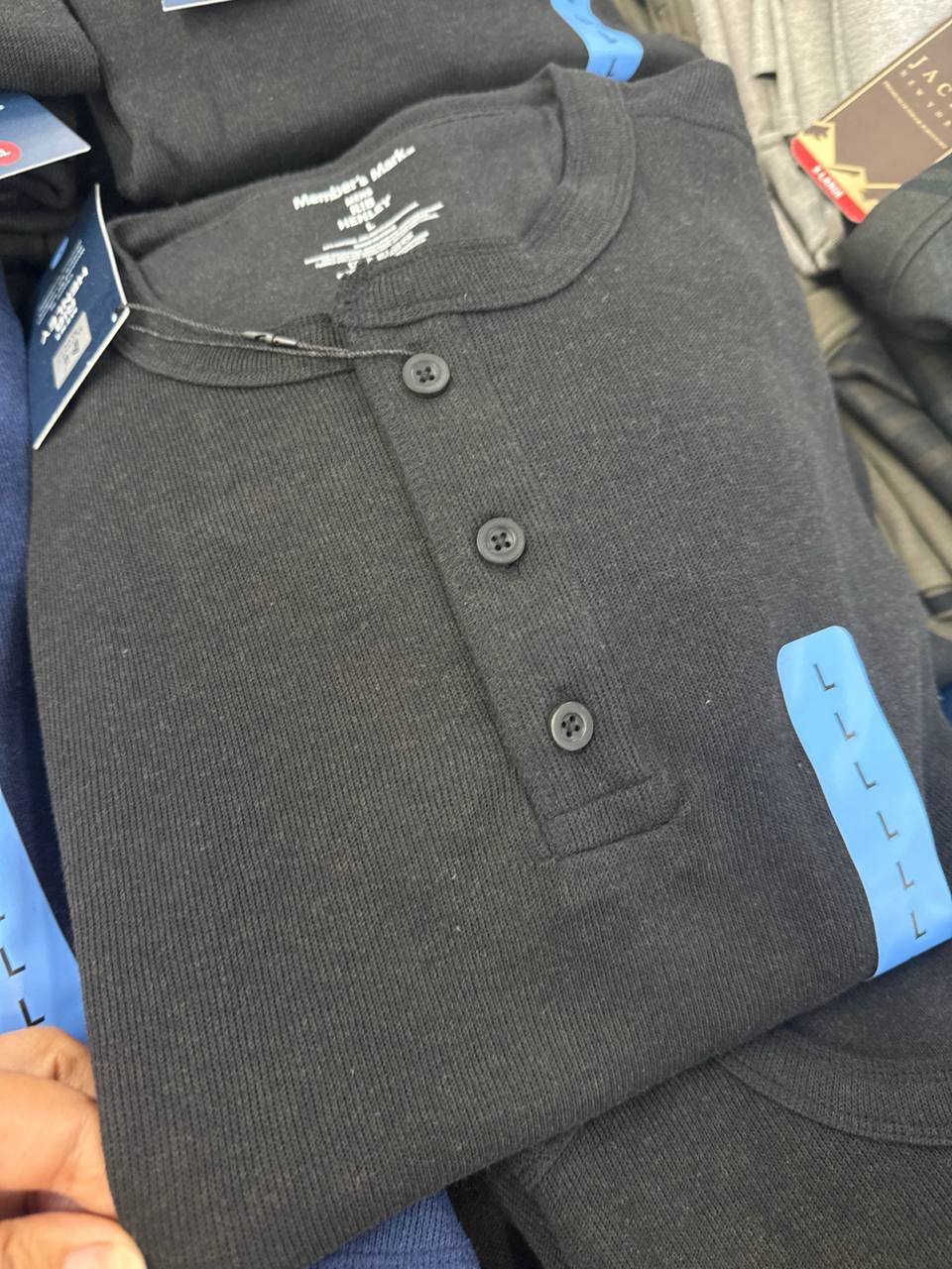   camiseta  manga  longa  member’s Mark Rib Henley