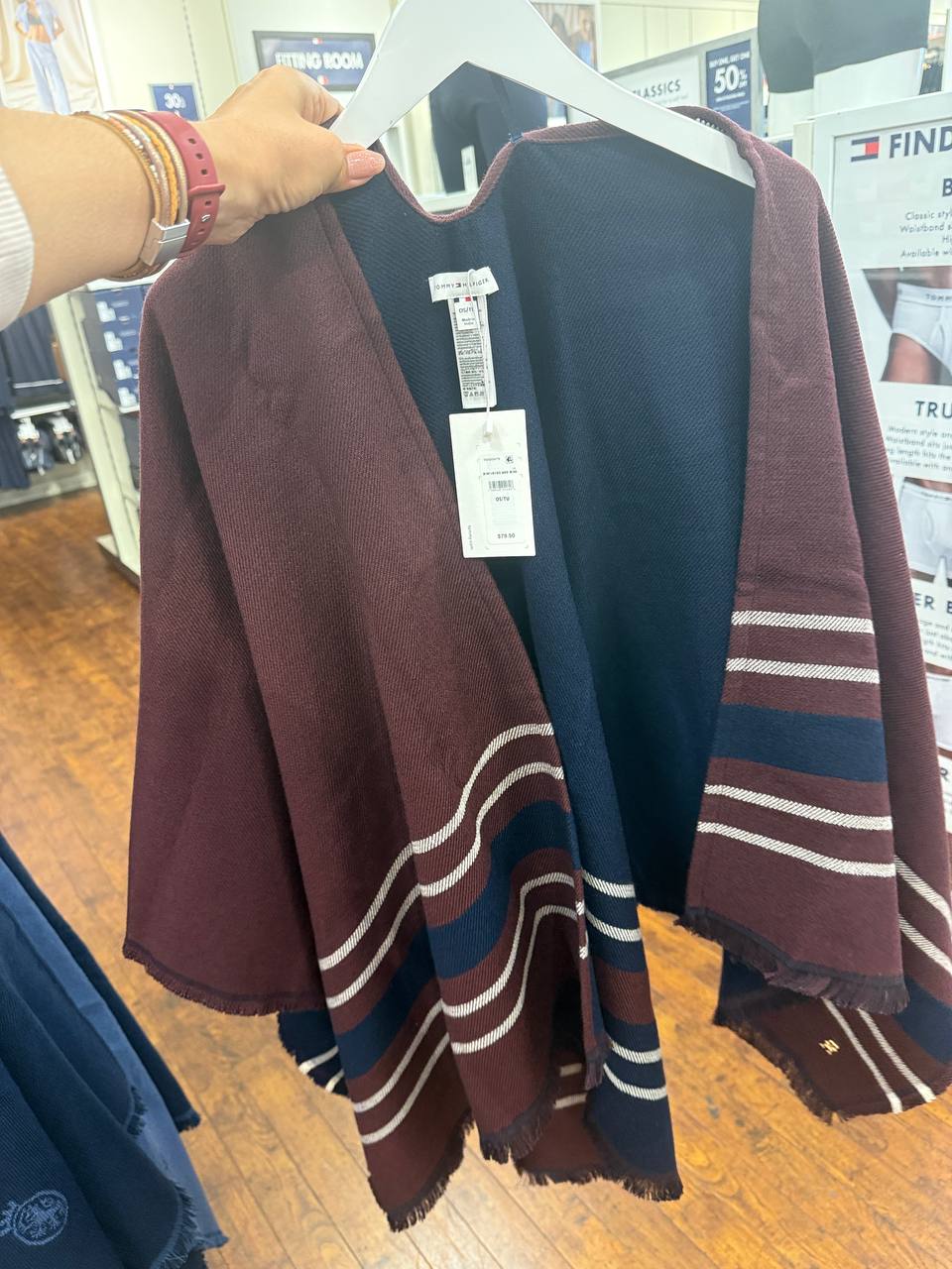 Poncho feminino reversible