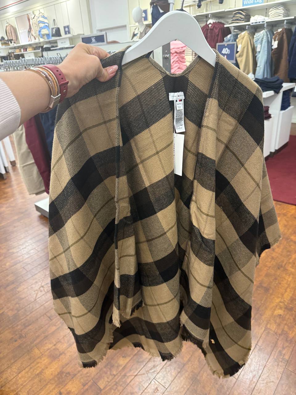 Poncho feminino reversible