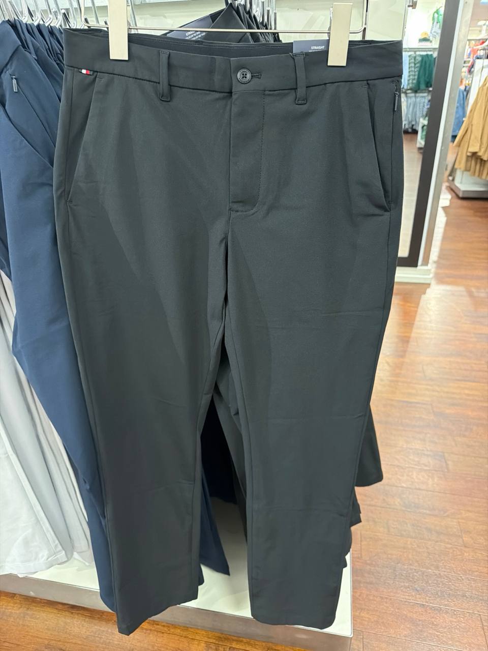 Calça de Nylon com bolso faça e zíper invisível elástico interno na cintura