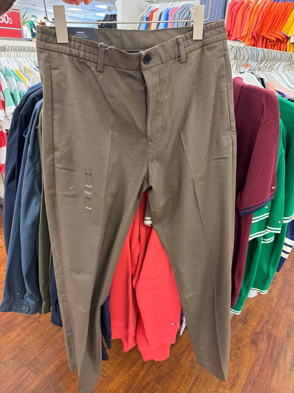 Calça social reta com vinco poliéster com viscose