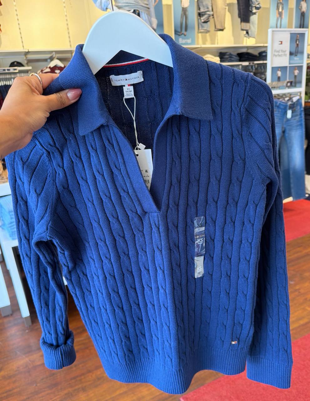 Sweater tricot trançado manga longa