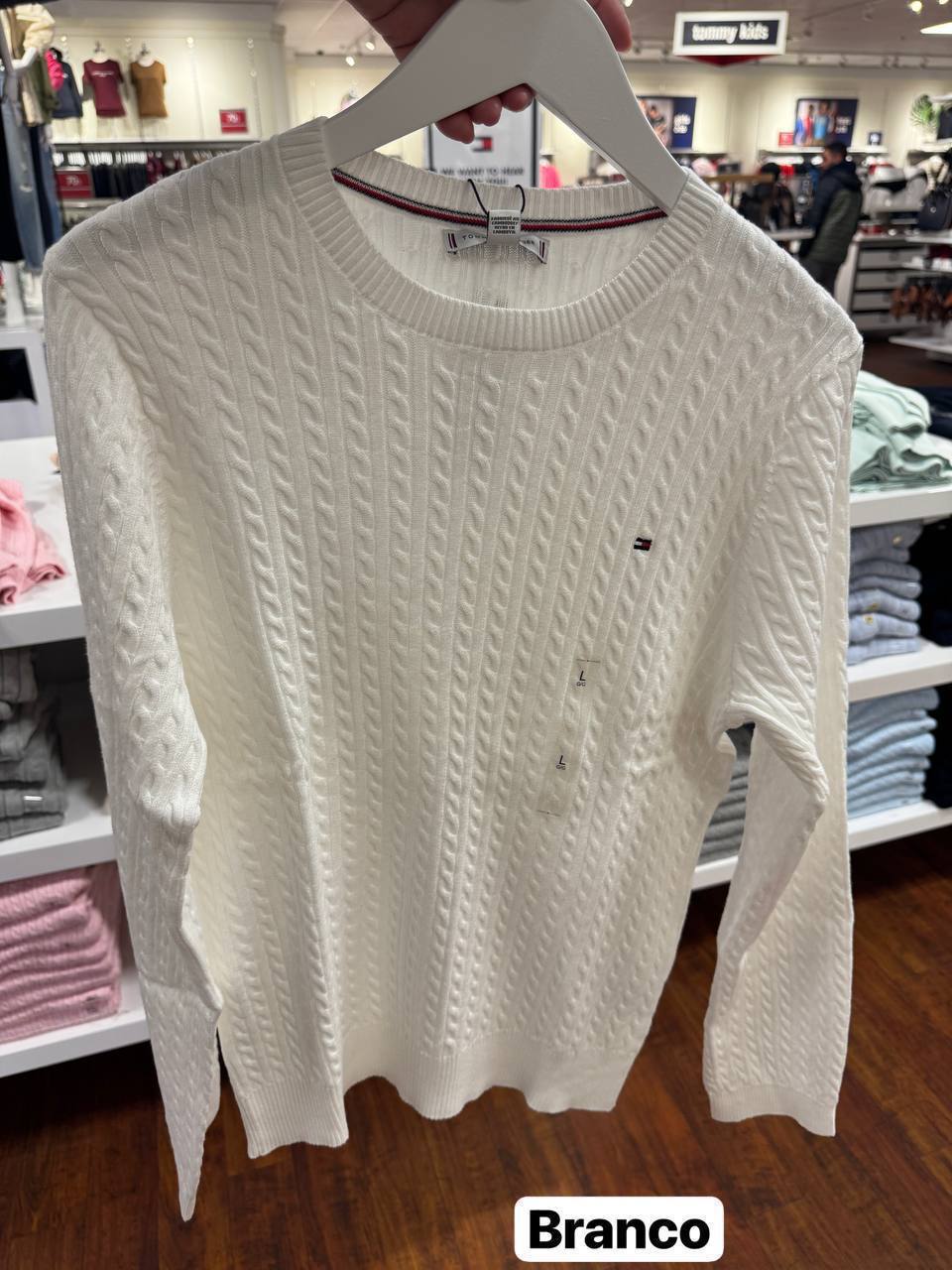 Suéter  tricot trançado manga longa