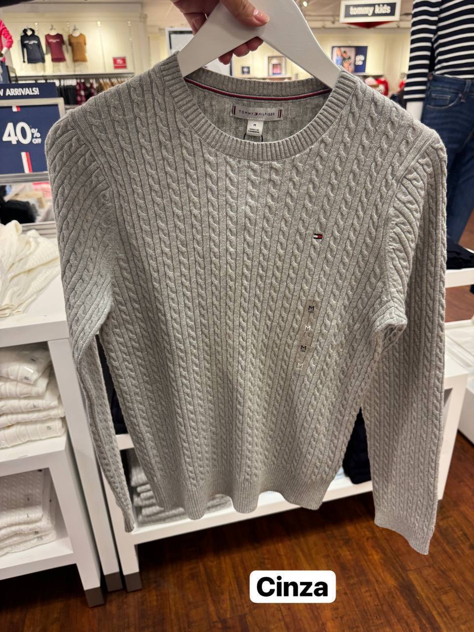 Suéter  tricot trançado manga longa