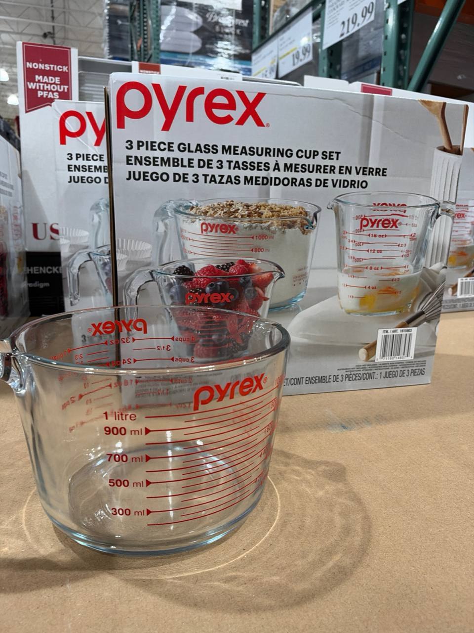 Costco - Pyrex 3pc Glass Measuring Cup Set
