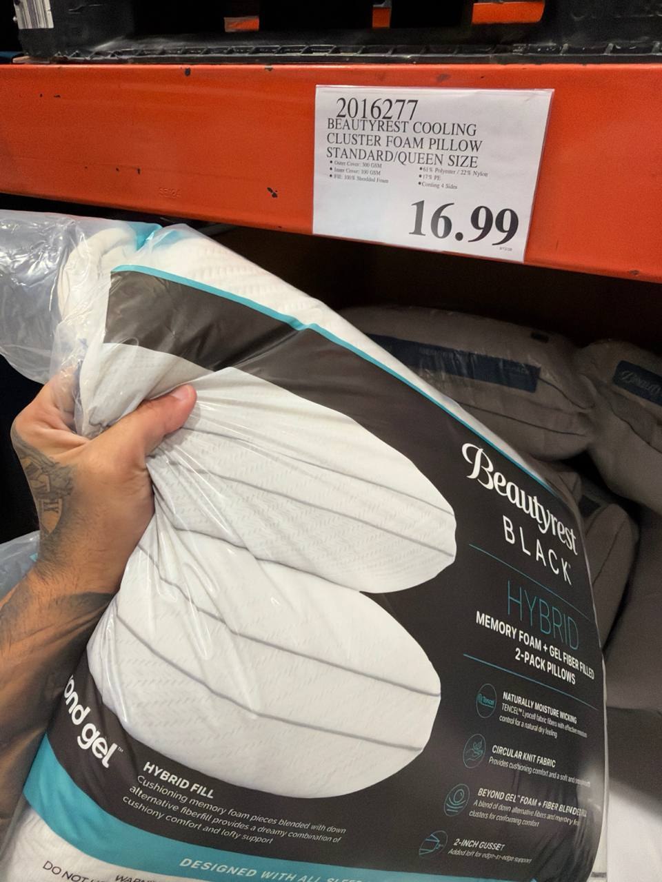 Costco - BeautyRest Cooling Cluster Foam Pillow Queen