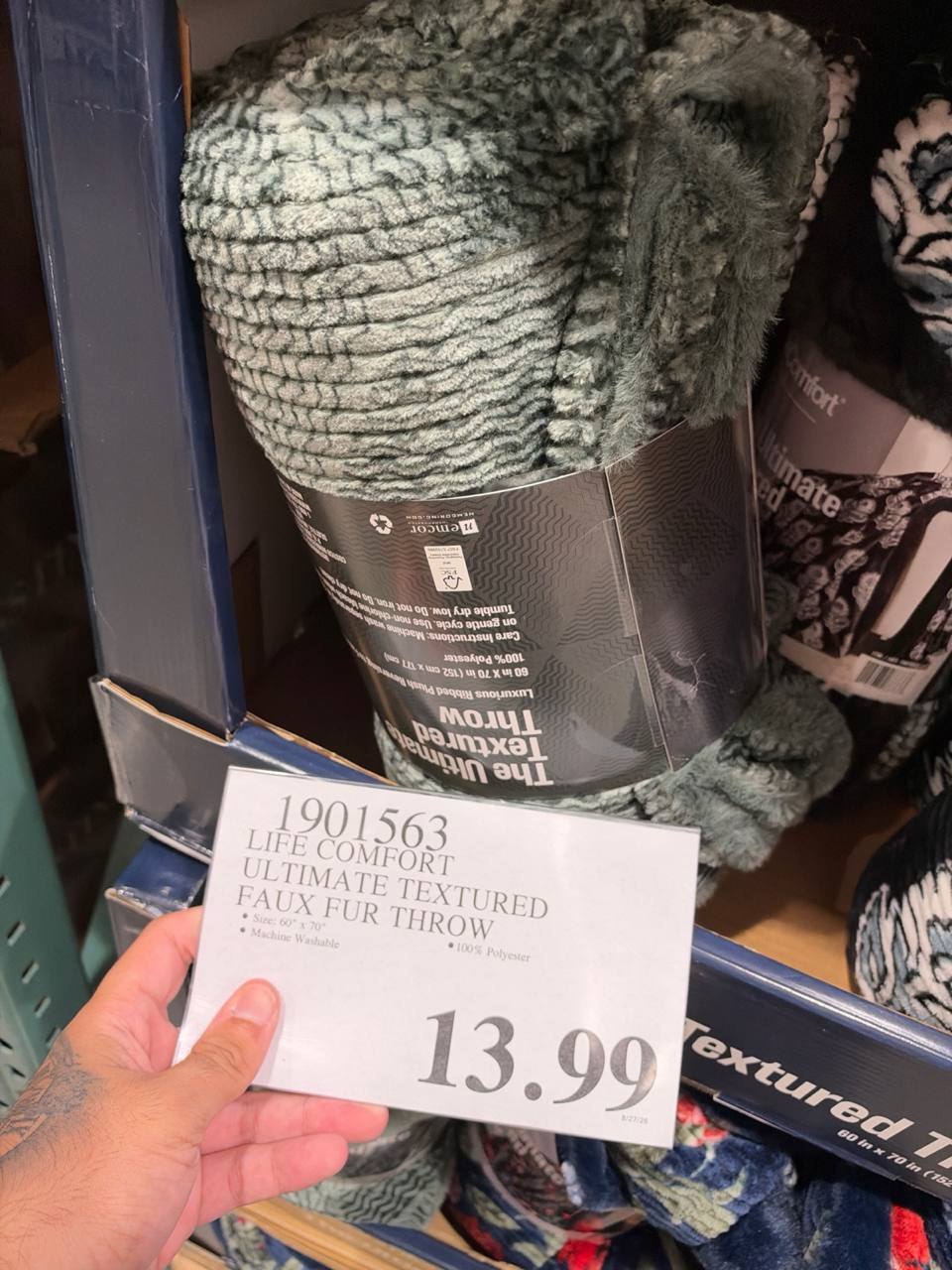 Costco - Life Comfort Ultimate Textured Faux Fur Throw