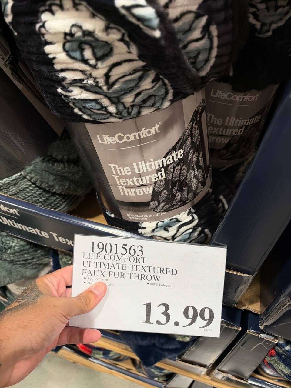 Costco - Life Comfort Ultimate Textured Faux Fur Throw
