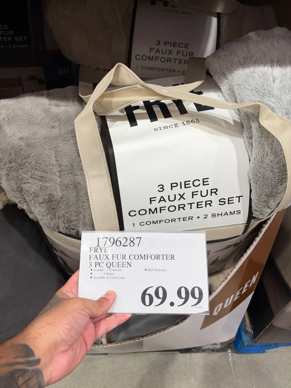 Costco - Frye Faux Fur comforter 3pc Queen