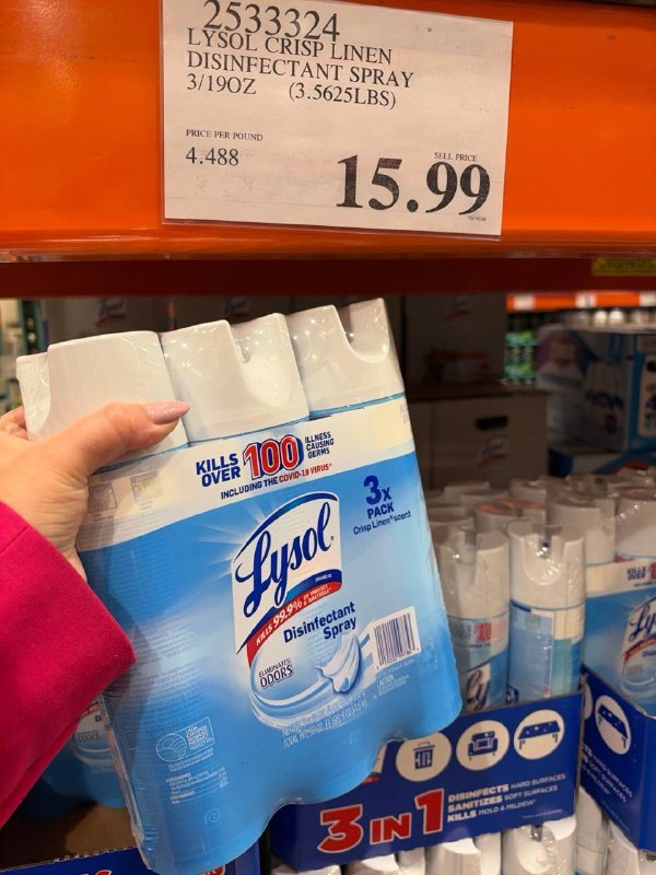 Costco - Lysol Crisp Linen Disinfectant Spray