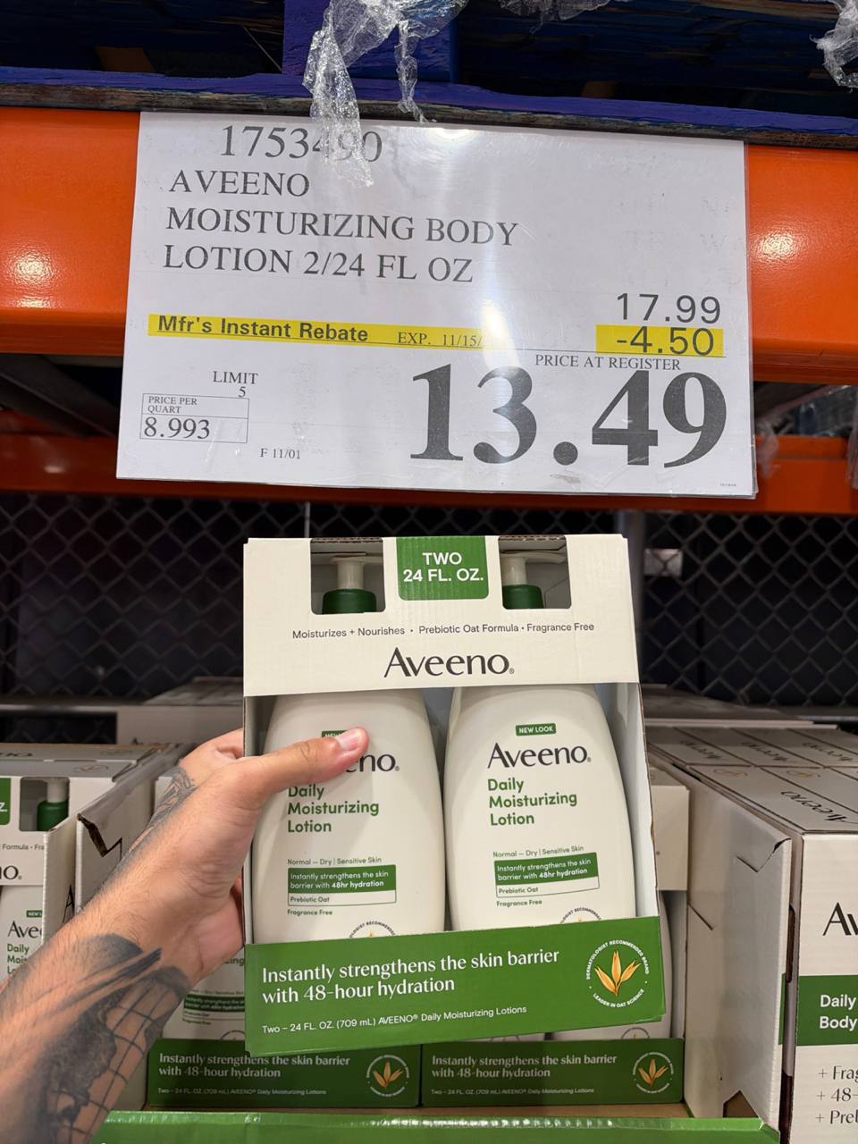 Costco -  Aveeno Moisturizing Body