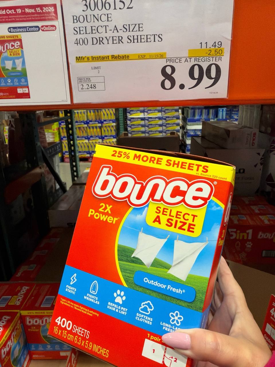 Costco - Bounce Sheet