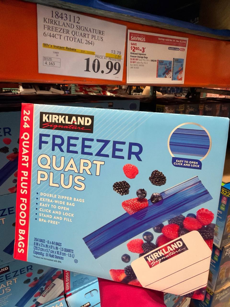 Costco - Kirkland Freezer Quart Plus