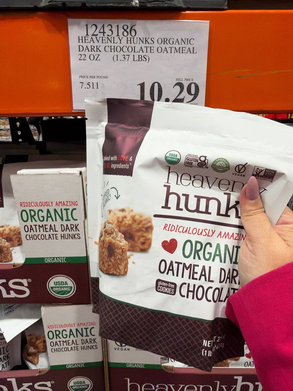 Costco - Heavenly Hunks Organic Dark Chocolate Oatmeal