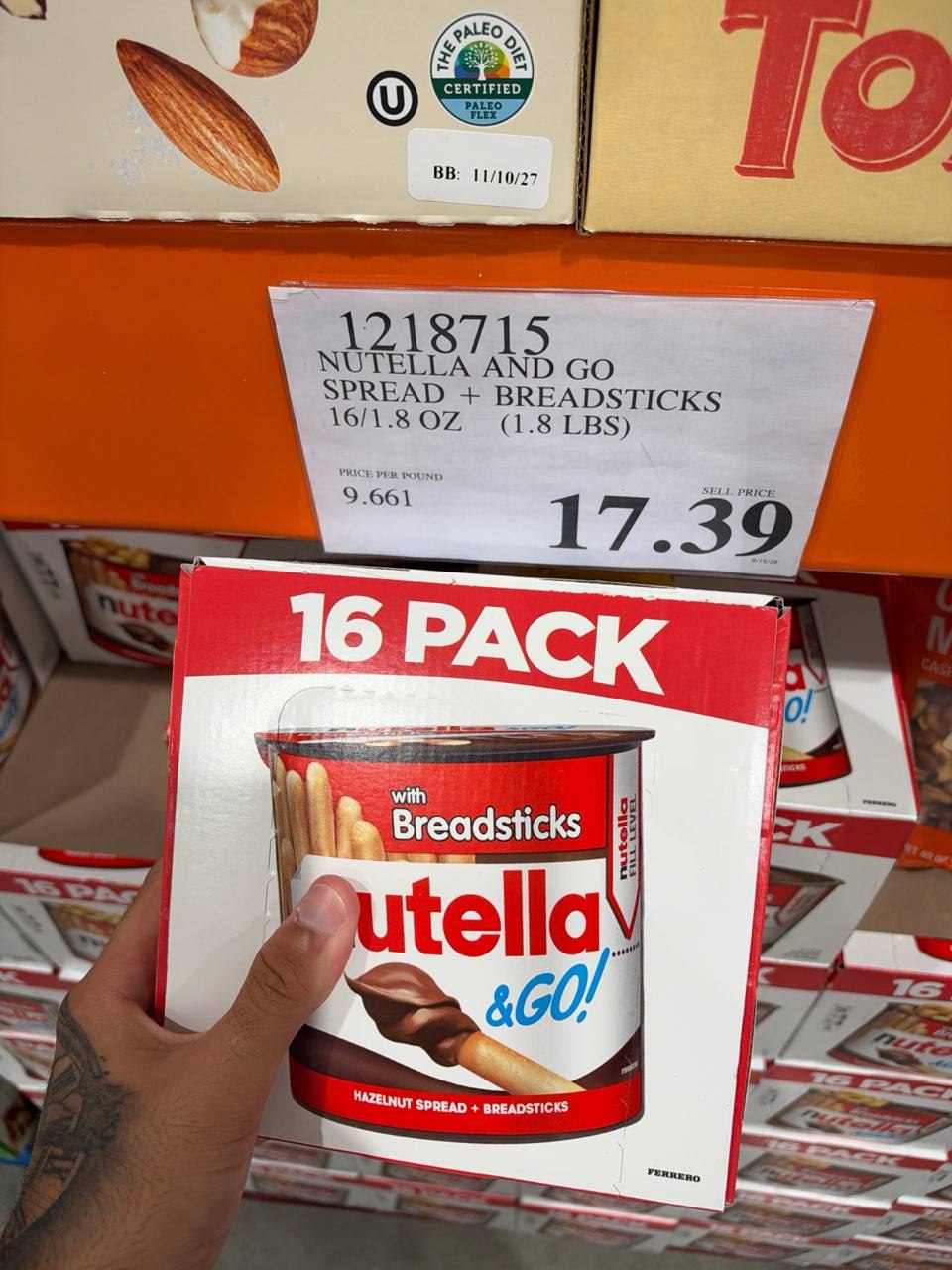 Costco - Nutella And Go With Breadsticks