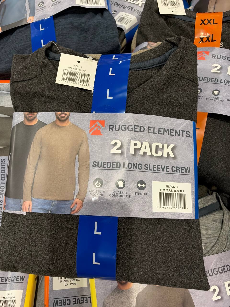 Costco Masc - Rugged Elements 2pk Sueded Long Sleeve Crew