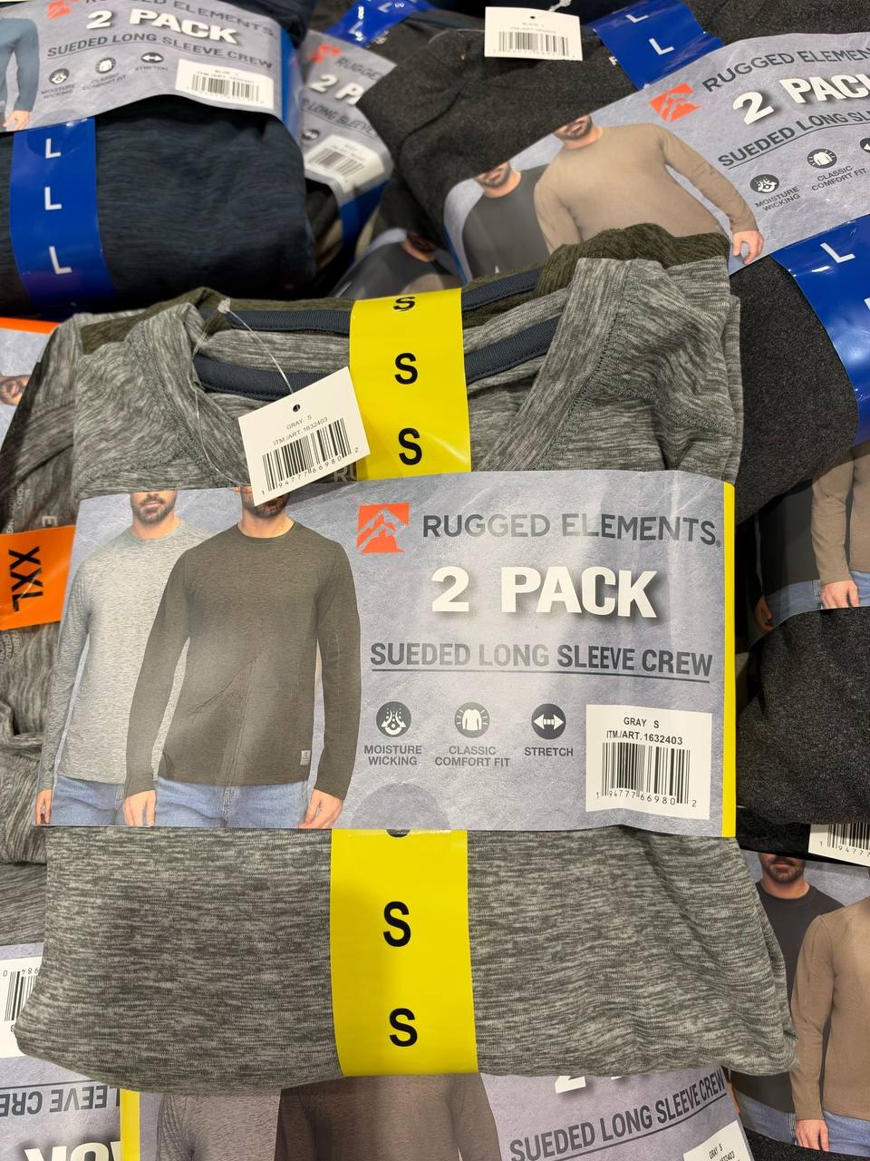Costco Masc - Rugged Elements 2pk Sueded Long Sleeve Crew