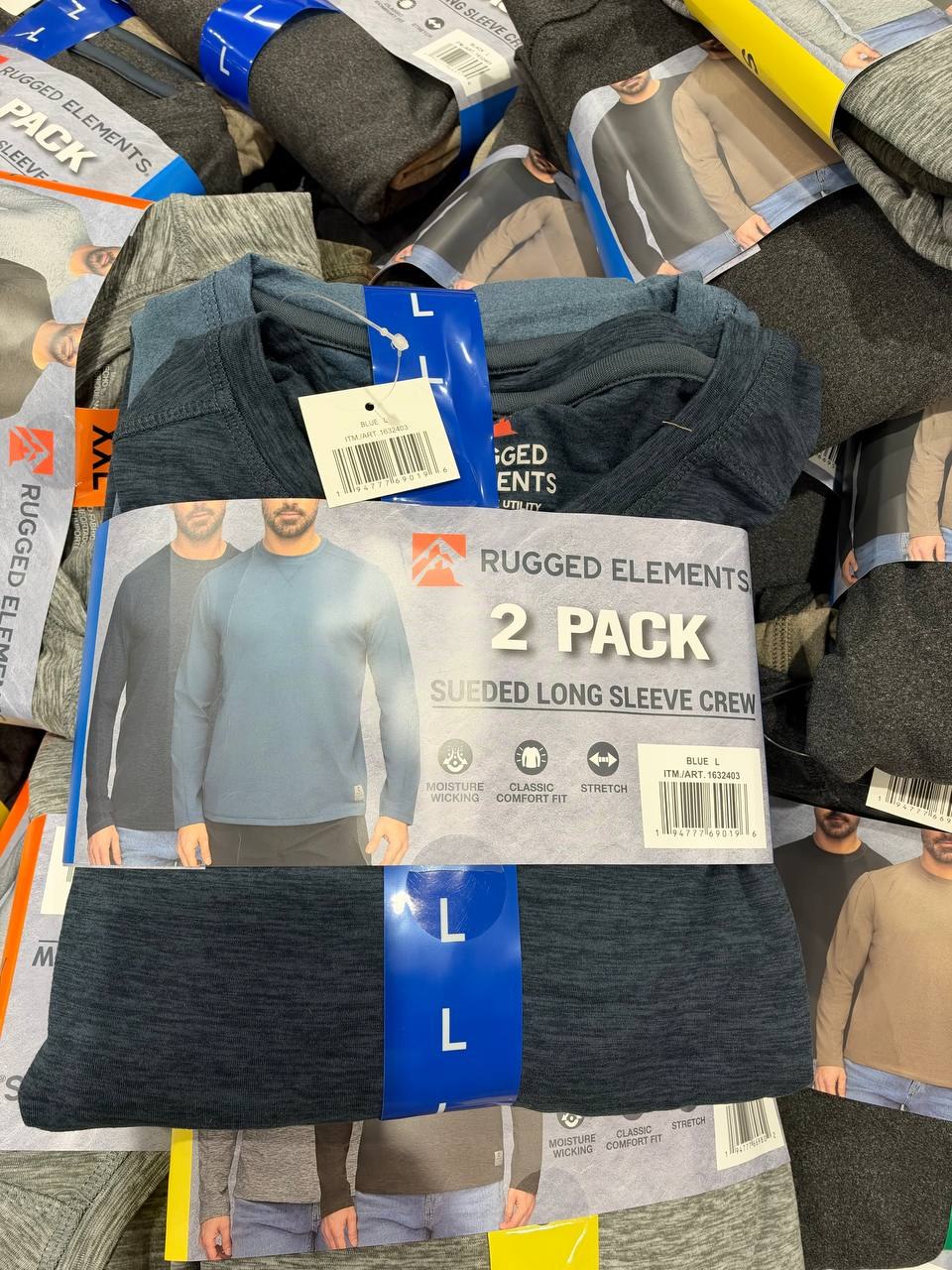 Costco Masc - Rugged Elements 2pk Sueded Long Sleeve Crew