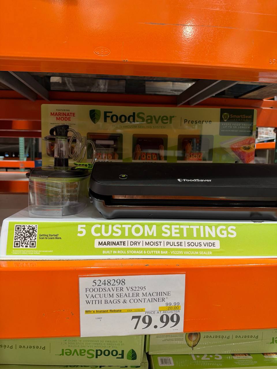 Costco- FoodSaver VS2295 Preserve