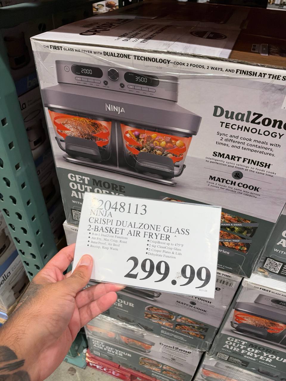 Costco- Ninja CRISPi DualZone 2-Basket Glass Air Fryer
