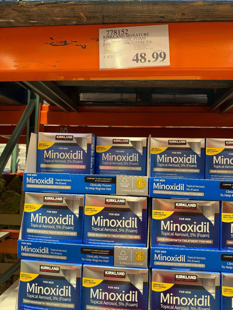 Costco- Kirkland Signature 5% Minoxidil Foam para Homens