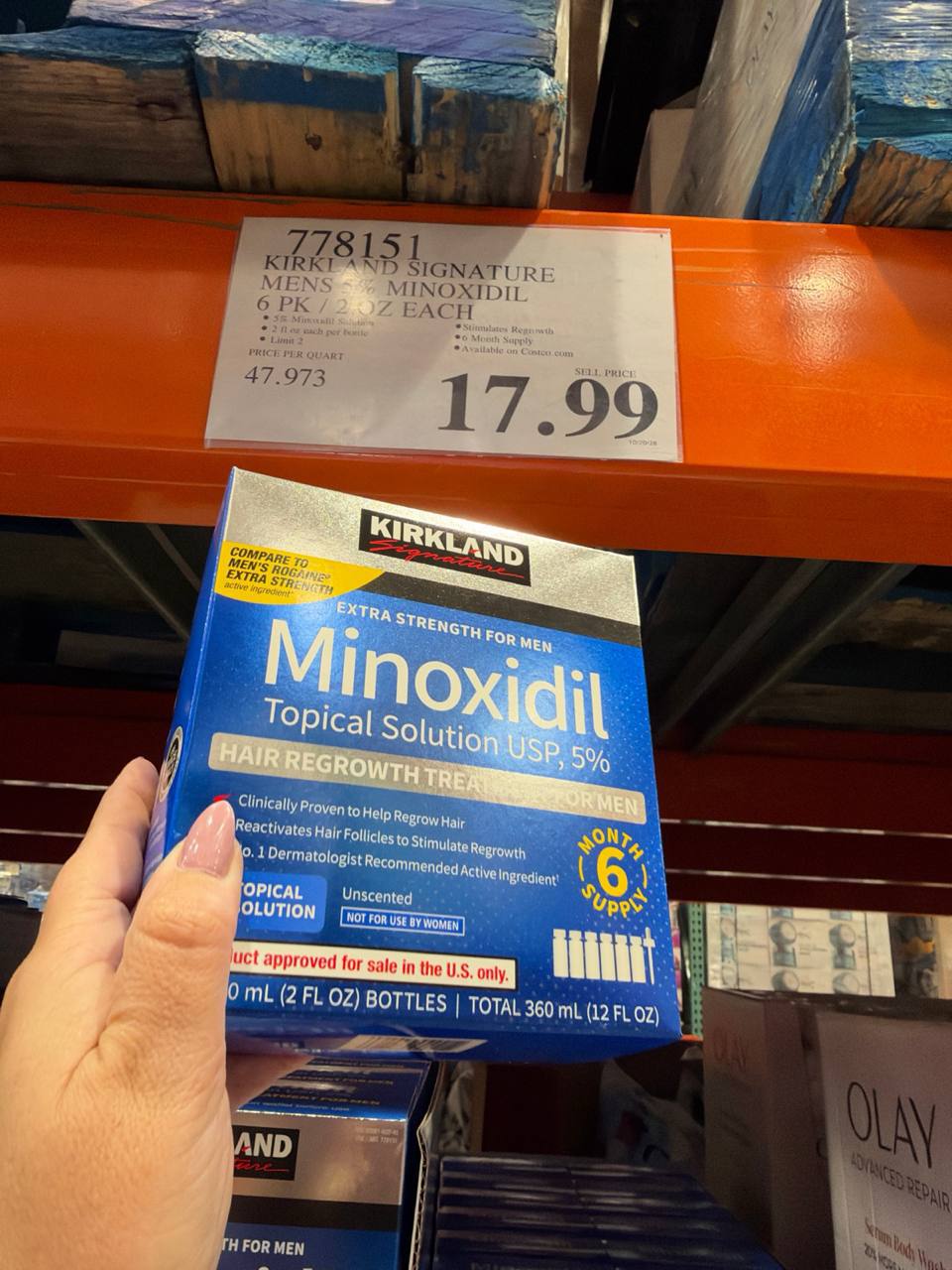 Costco- Kirkland Signature 5% Minoxidil Foam para Homens