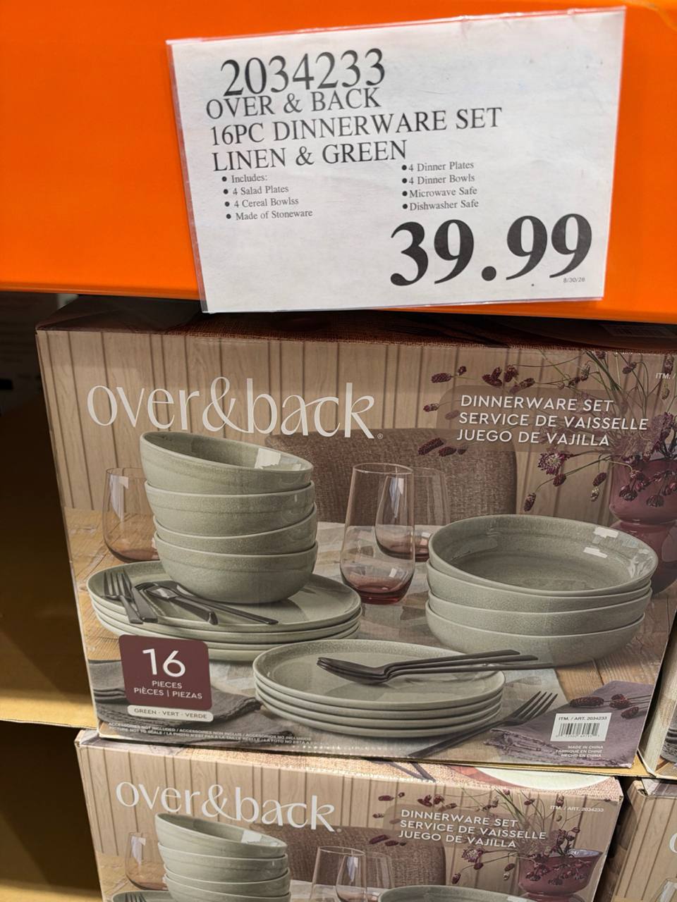 Costco- Over & Back Linen & Green