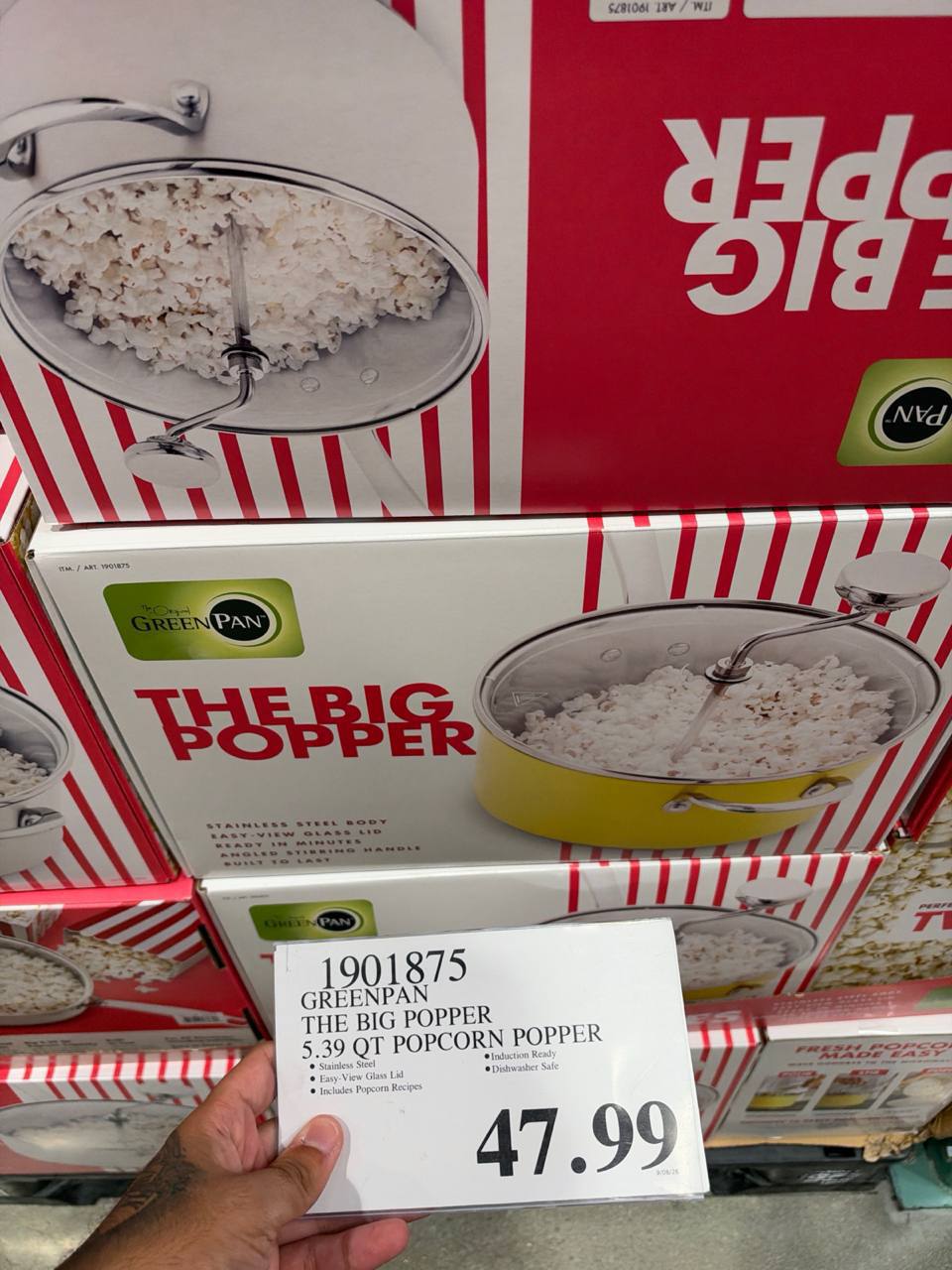 Costco- GreenPan The Big Popper 5.39 QT Popcorn Popper