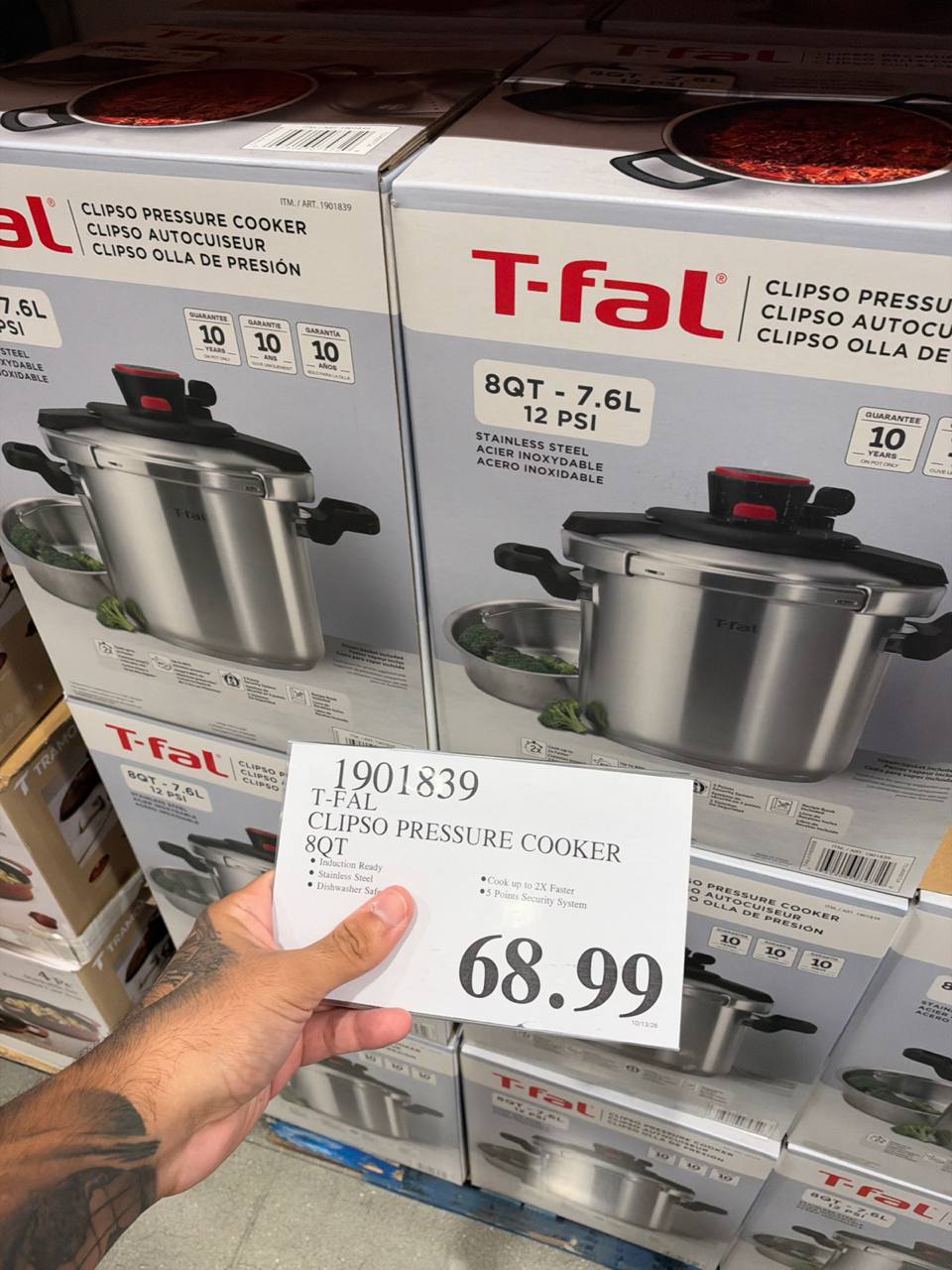 Costco- fal Clipso 8-Quart (7.6L) Stainless Steel Stovetop Pressure Cooker
